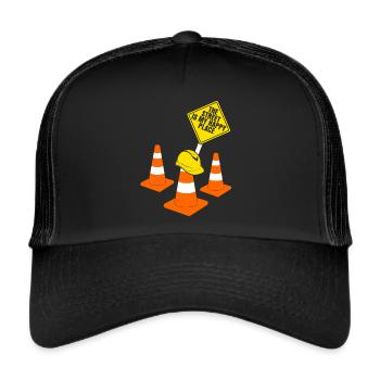 Straßenbau Straßenbauer Straßenwärter - Trucker Cap - Schwarz/Schwarz - Vorne
