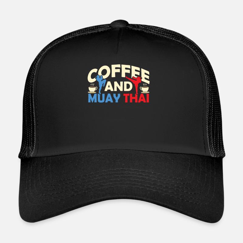 Kaffee Und Muay Thai Kampfsport Kämpfer Kampf Trucker Cap