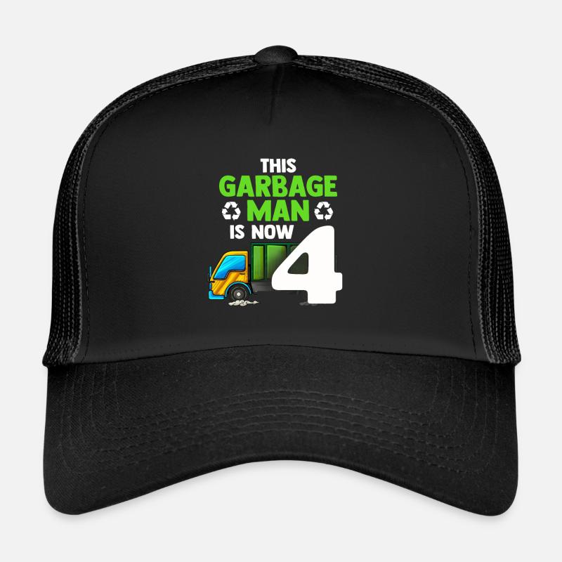 Garbage Truck Garbage Man 4th Birthday Recycling Garbage Trucker Cap