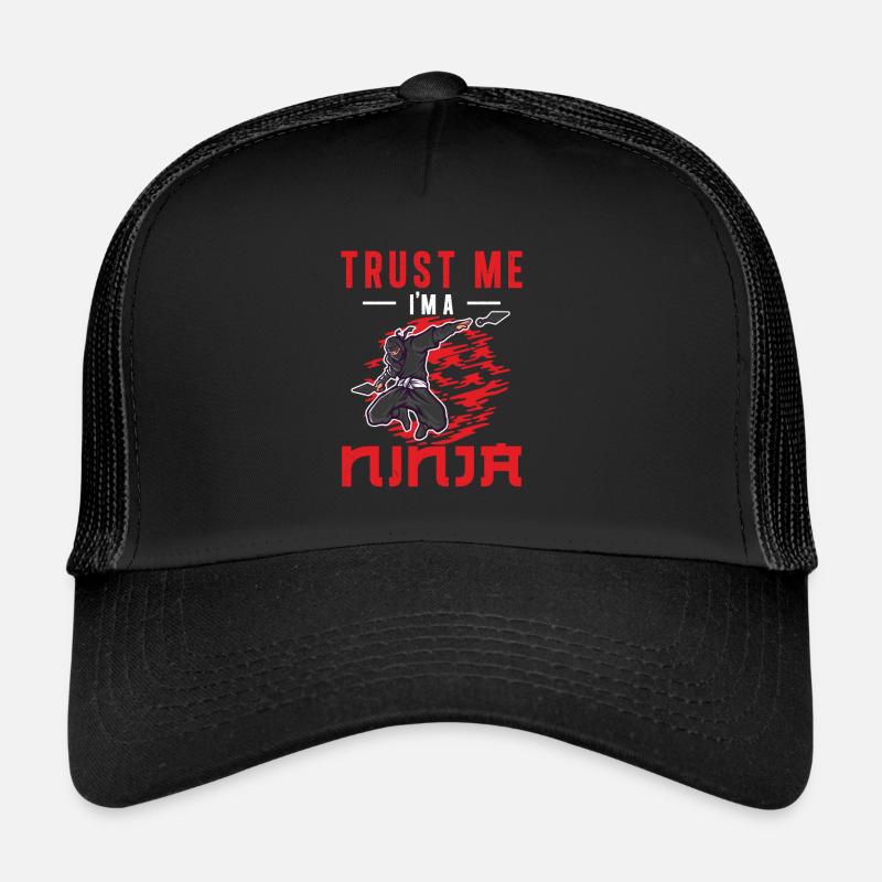 Trust Me I'm A Ninja Lustiges Messer, Kunai - Trucker Cap - Schwarz/Schwarz