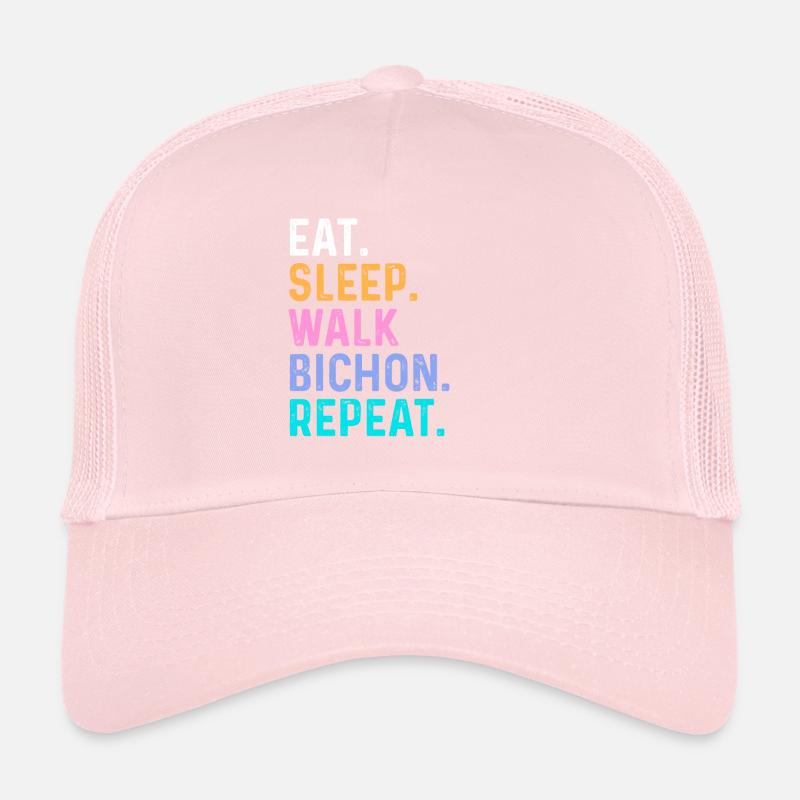Eat Sleep Walk Bichon Repeat Trucker Cap
