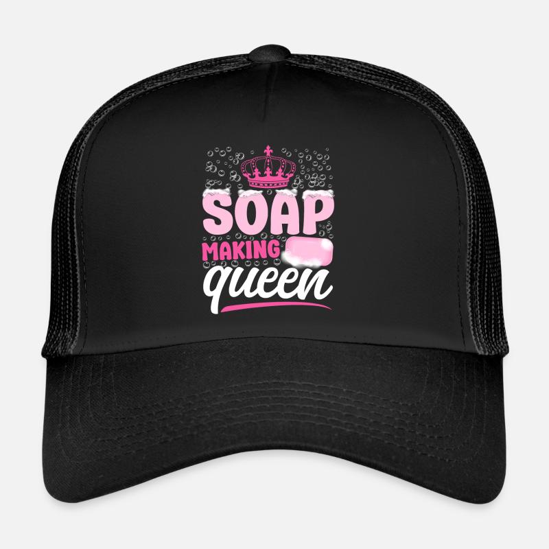 Soap Making Crafting Crown Queen - Trucker Cap - Schwarz/Schwarz