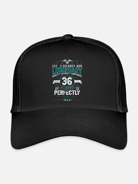 Vintage Légendaire - Vieilli parfaitement 36ème anniversaire - Casquette trucker  - noir/noir - Devant