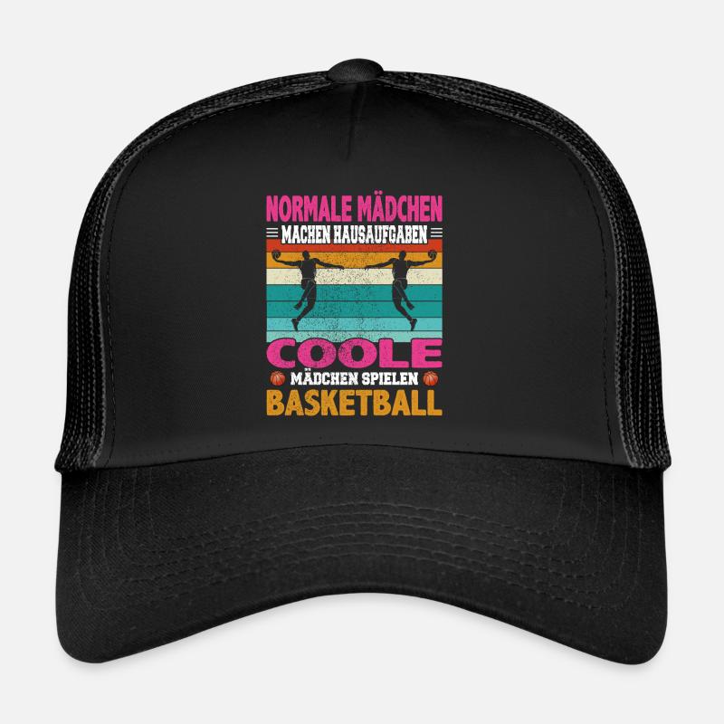 Basketball Dunking Spieler Korbleger Spruch - Trucker Cap - Schwarz/Schwarz