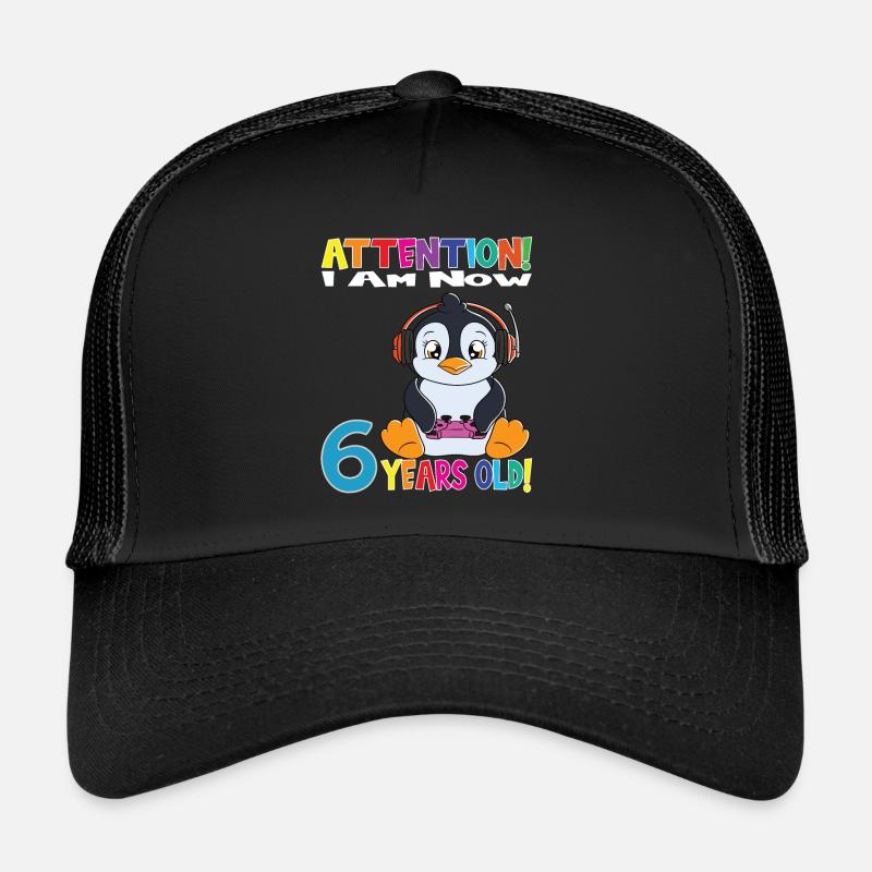 Anniversaire de pingouin J'ai maintenant 6 ans Casquette trucker 