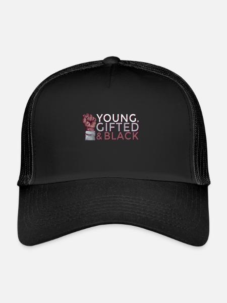 Jeune surdoué Histoire des Noirs Juneteenth Melanin - Casquette trucker  - noir/noir - Devant