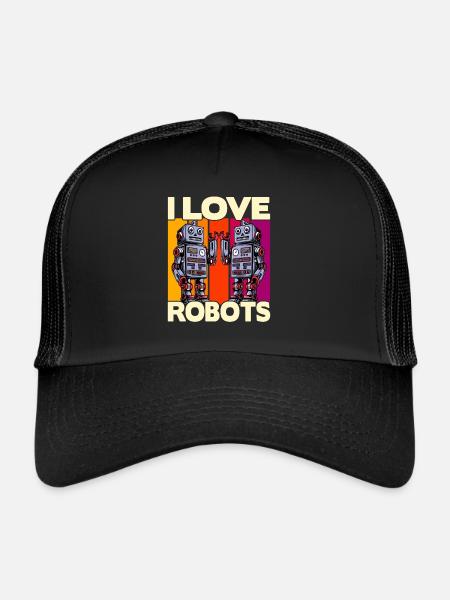 I love Robots - Trucker Cap - black/black - Front
