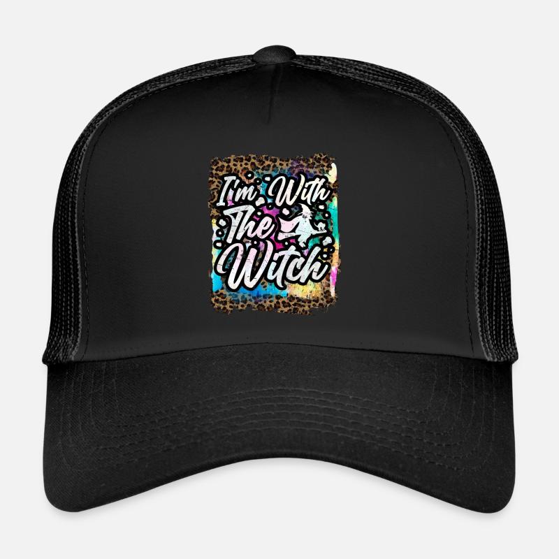 Halloween Ich bin mit der Hexe Tie Dye zusammen Trucker Cap