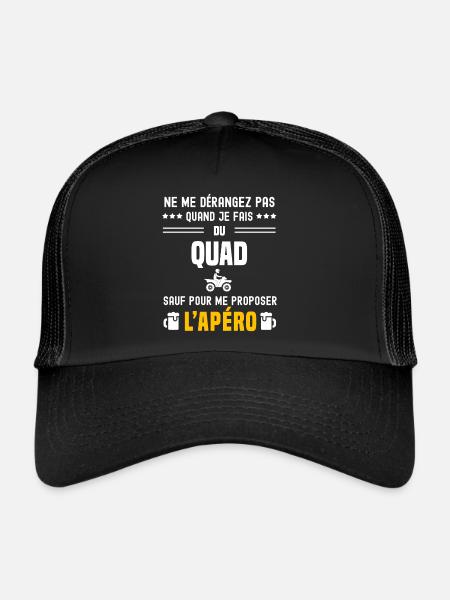 quad ne dérangez pas sauf apéro - Casquette trucker  - noir/noir - Devant