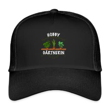 Gärtnerin Pflanzen Hobby Gärtnerin - Trucker Cap - Schwarz/Schwarz - Vorne