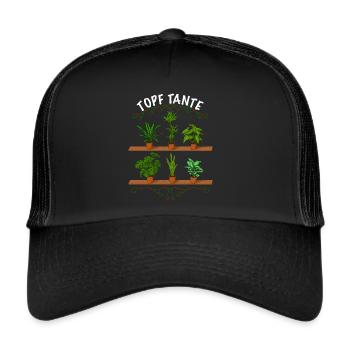 Topf Tante Topfpflanzen - Trucker Cap - Schwarz/Schwarz - Vorne