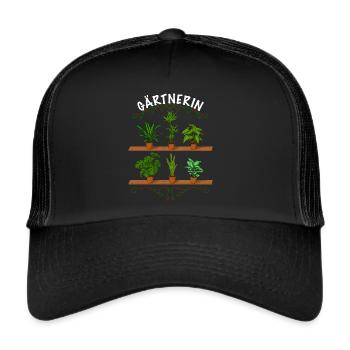 Gärtnerin Topfpflanzen - Trucker Cap - Schwarz/Schwarz - Vorne