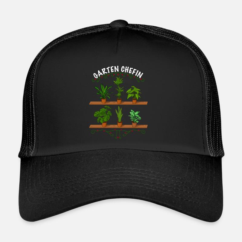 Garten Chefin lustiges Garten - Trucker Cap - Schwarz/Schwarz