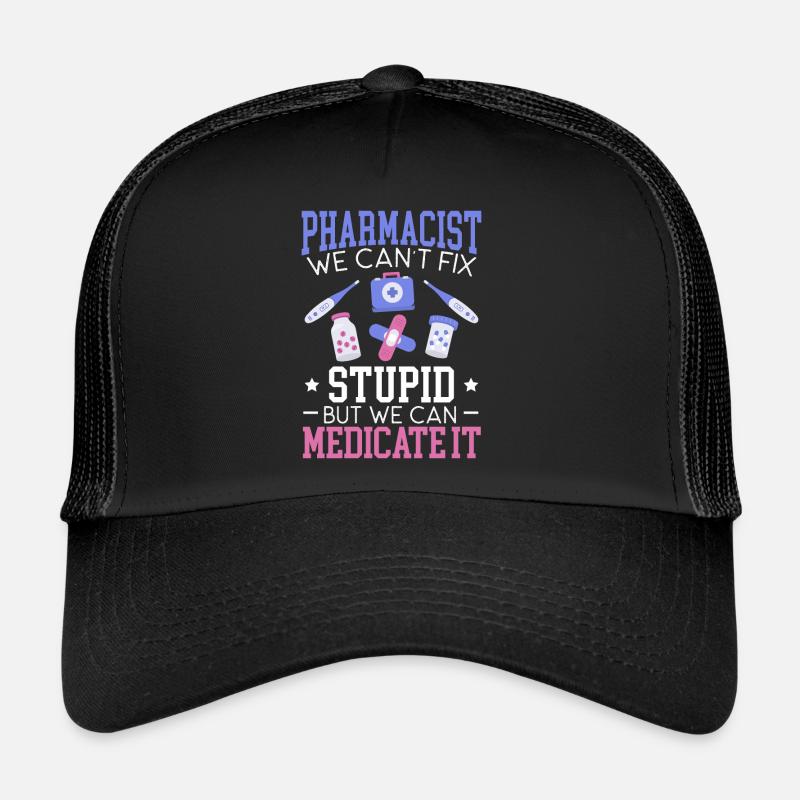 Pharmacien Assistant en pharmacie sur ordonnance Casquette trucker 