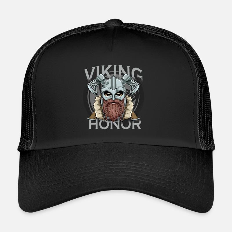 Die Ehre der Wikingerkrieger - Keltische Kultur - - Trucker Cap - Schwarz/Schwarz