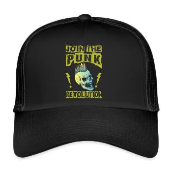 Rejoignez The Punk Revolution - Gothique - Concert - Goth - Casquette trucker  - noir/noir - Devant