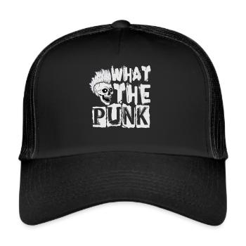 What The Punk - Gothique - Goth - Concert - Drôle - Casquette trucker  - noir/noir - Devant