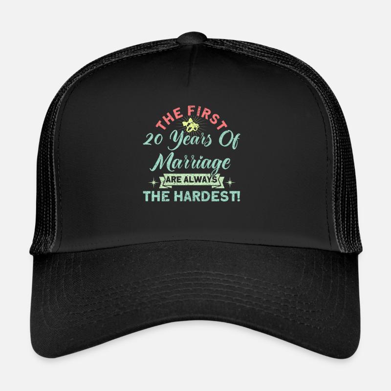 20e anniversaire de mariage Couple Design 20 ans de mariage Casquette trucker 