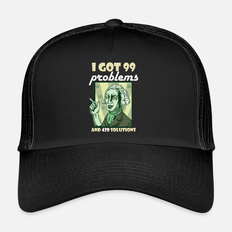 I Got 99 Problems And 420 Solutions Cannabis Weed Trucker Cap