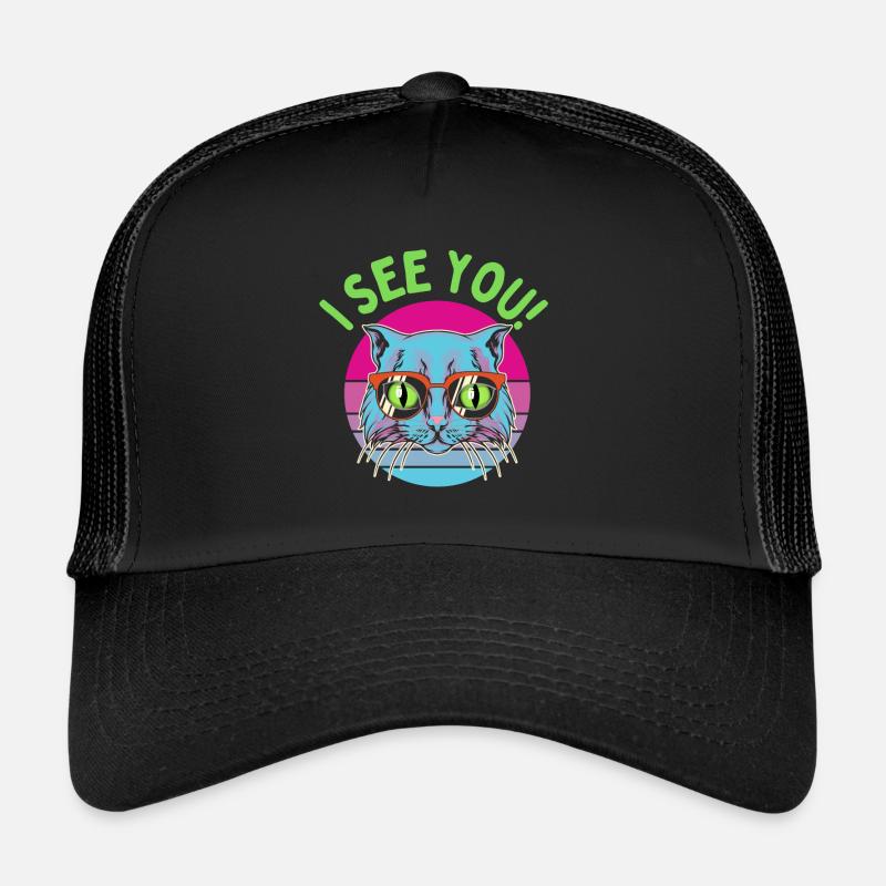 Eine Katze sieht alles! Trucker Cap