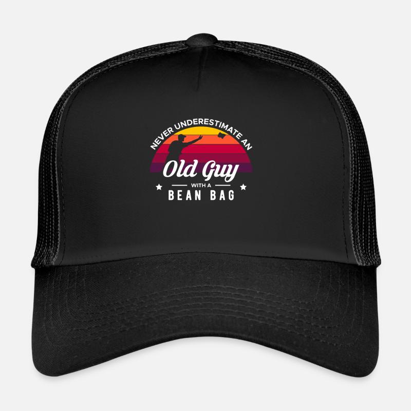 Never Understimate An Old Guy With Bean Bag Trucker Cap
