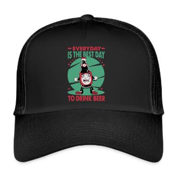Everyday Is The Best Day To Drink Beer - Bar - Pub - Trucker Cap - black/black - Front