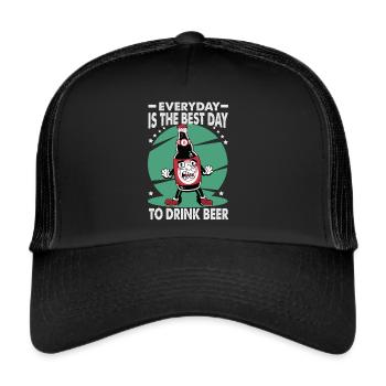 Everyday Is The Best Day To Drink Beer - Bar - Pub - Trucker Cap - black/black - Front