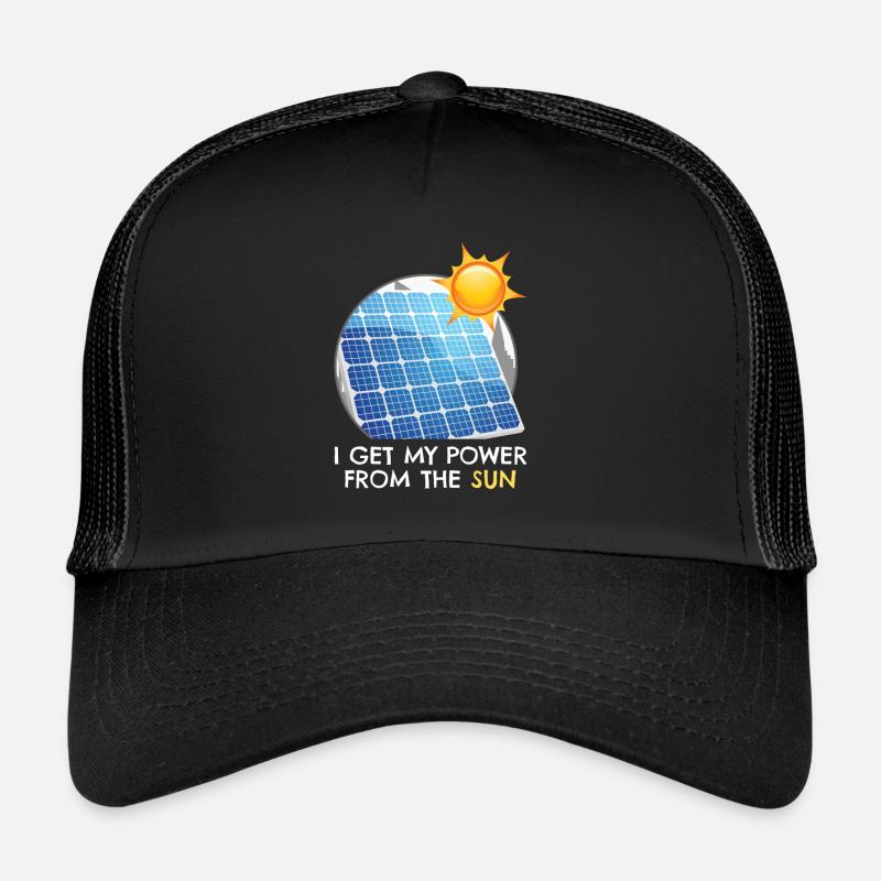 Power From The Sun Solar Photovoltaik - Trucker Cap - Schwarz/Schwarz