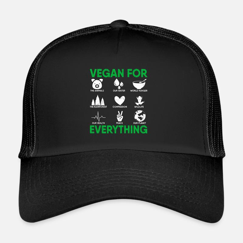 Vegan For Everything Plant Vegetarian Diet Veggies Trucker Cap