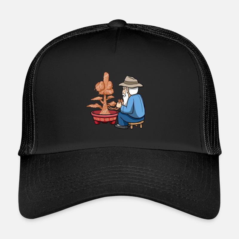 Bonsai Tree Old Men Middle Finger Create Bonsai Trucker Cap