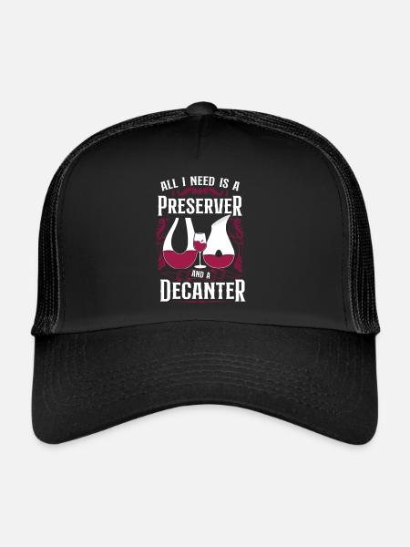 Dégustation de vin de sommelier - Casquette trucker  - noir/noir - Devant