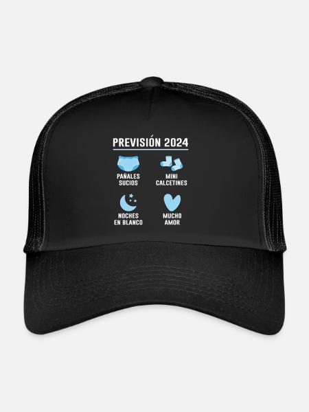 Prévisions Pour 2024 Cadeau De Grossesse 2024 - Casquette trucker  - noir/noir - Devant