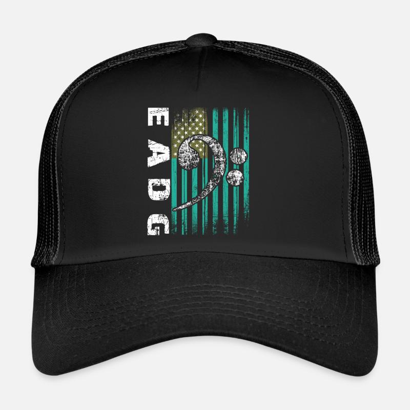 EADG bass notes with American flag Trucker Cap