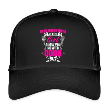 Drôle d’humour culinaire professionnel pour un chef - Casquette trucker  - noir/noir - Devant