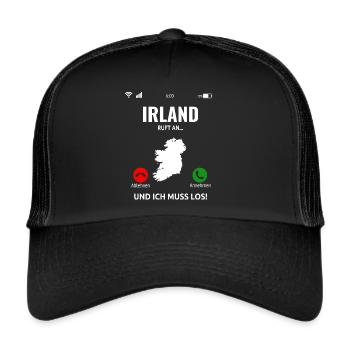 Irland Irische Insel Ireland Idee - Trucker Cap - Schwarz/Schwarz - Vorne