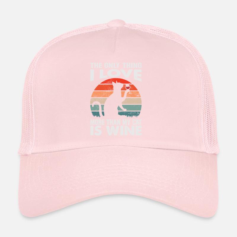 La seule chose que j’aime plus que mon chat, c’est le vin - f Casquette trucker 