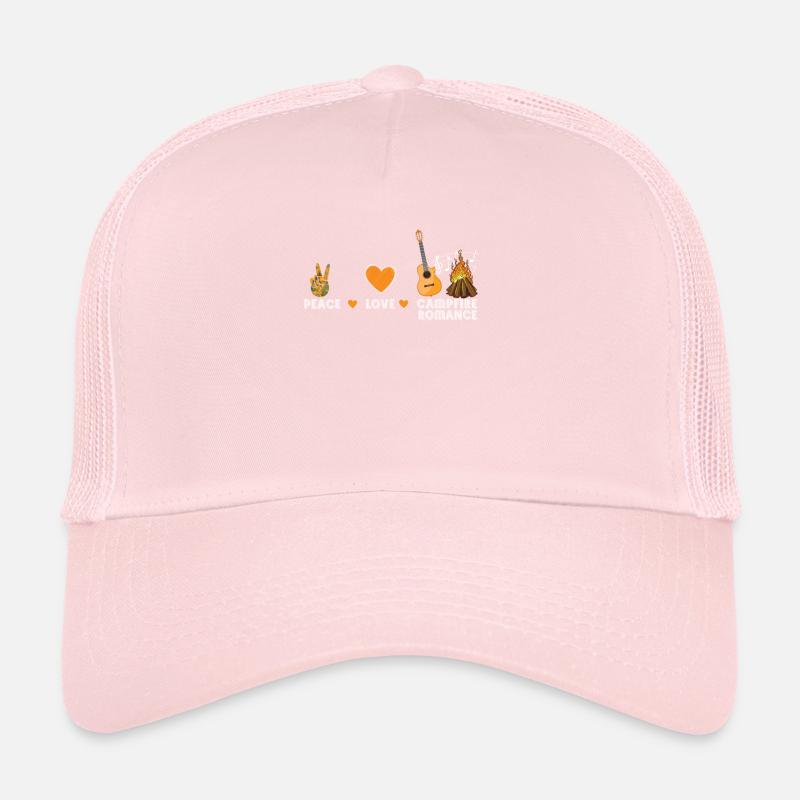 Peace Love Campfire Romance drôle de feu de camp Casquette trucker 