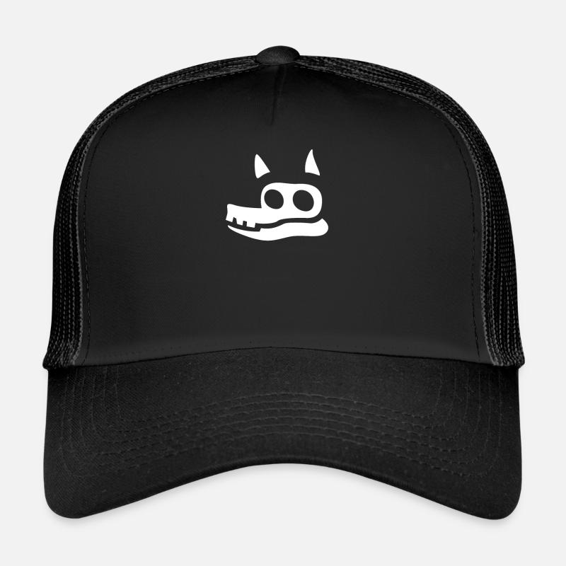 Funny dog head skeleton with flowers Trucker Cap