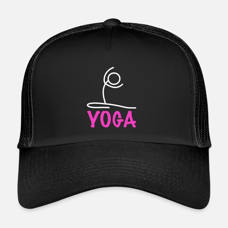 Yoga Figur - Trucker Cap - Schwarz/Schwarz