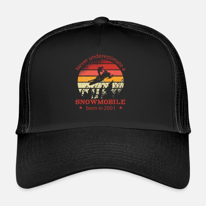 Snowmobile driver born in 2001 Birthday Trucker Cap