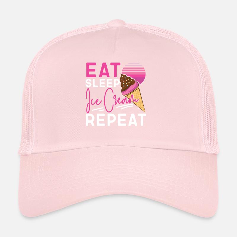 Cornet de crème glacée Manger de la crème glacée sleep Casquette trucker 