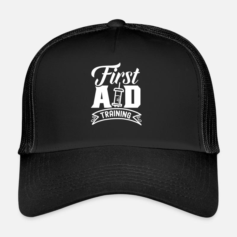 Formation en secourisme Cours de secourisme - Casquette trucker  - noir/noir
