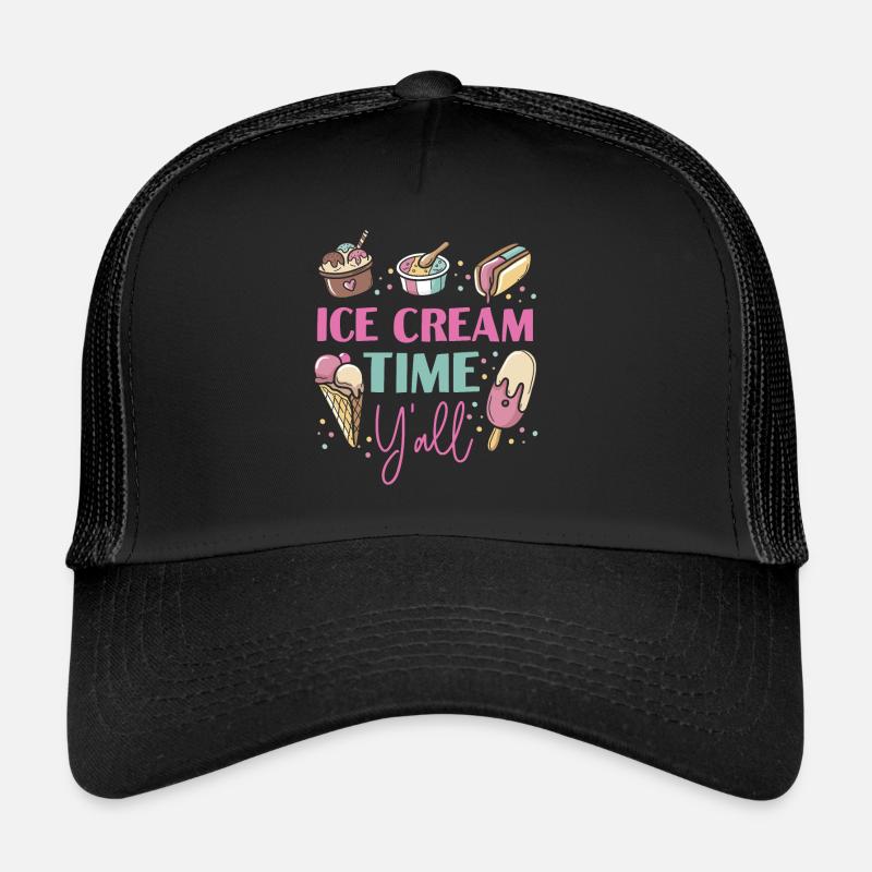 Crème glacée Cone Popsicle Crème glacée Casquette trucker 