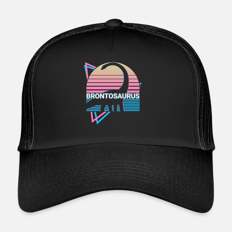 Brontosaurus Dinosaurier Retro - Trucker Cap - Schwarz/Schwarz