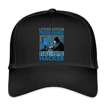 Limited Edition Programmer Full-Time Hacker - Funn - Trucker Cap - black/black - Front