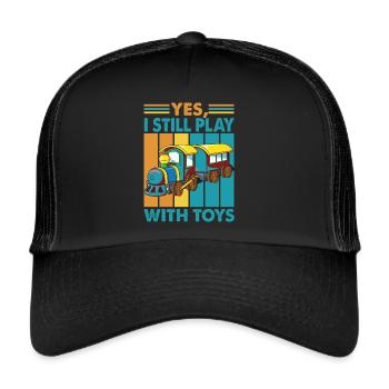 Oui, je joue toujours avec des jouets - Trains - Caboose - C - Casquette trucker  - noir/noir - Devant
