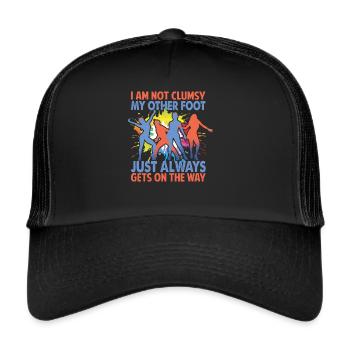Je ne suis pas maladroit Mon autre pied se met toujours sur - Casquette trucker  - noir/noir - Devant
