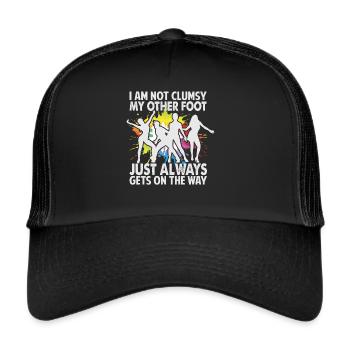 Je ne suis pas maladroit Mon autre pied se met toujours sur - Casquette trucker  - noir/noir - Devant