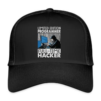 Limited Edition Programmer Full-Time Hacker - Funn - Trucker Cap - black/black - Front