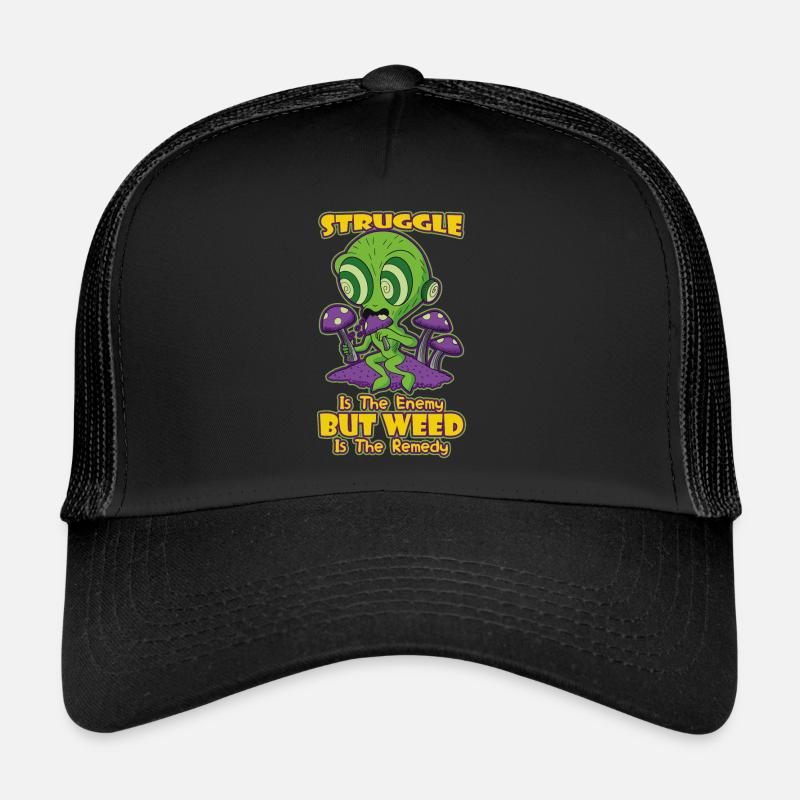 Struggle Is The Enemy But Weed Is The Remedy Trucker Cap